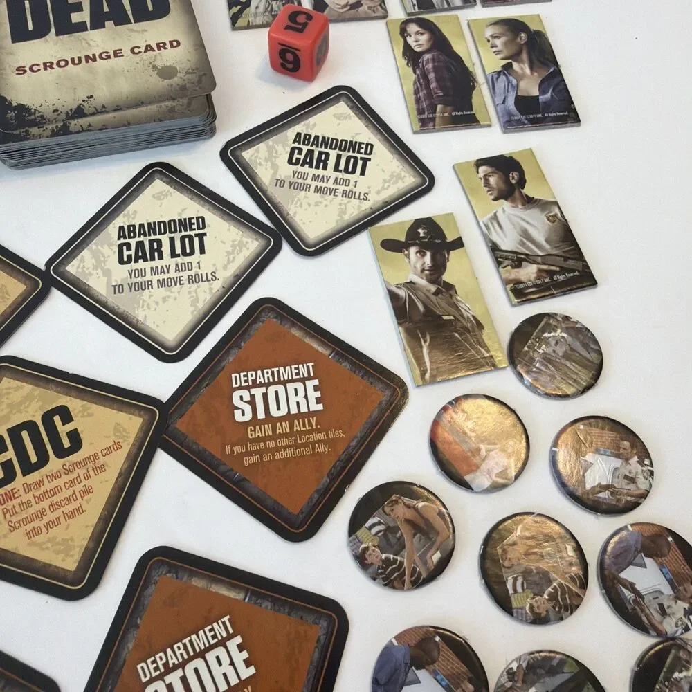 AMC The Walking Dead 2011 Board Game Replacement Parts Cards Tokens